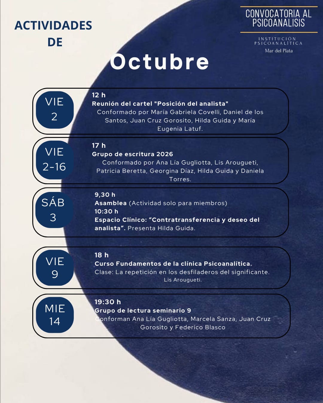 Agenda Octubre 2026